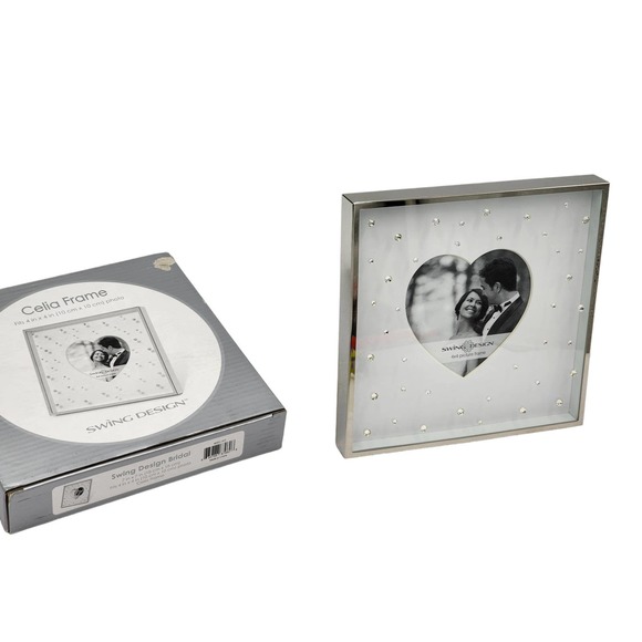 4x4 Picture Frame Celia Frame Fits 4x4 Photo Swing Design Bridal - Picture 2 of 8